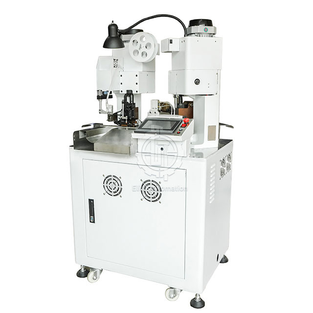 Buy cheap Fully Automatic Two Head Terminal Electronic Wire Striping Belt Pressing Machine from wholesalers