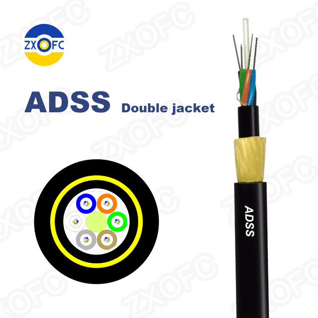 Quality Zhaoxian Aerial 12-144 core adss fiber optic cable for sale