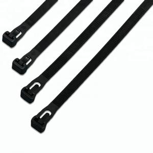 Quality Flexible Reusable Plastic Wire Ties , Heat Proof Heavy Duty Black Cable Ties for sale