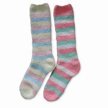 Quality Children's Strips Cuddle Socks, Made of 100% Polyester, Customized Colors are Accepted for sale