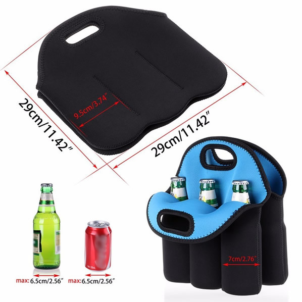 China Neoprene 6 -pack bottles beer cooler holder bag/ Insulated Water Bottle Wine Neoprene Cooler 6 Pack Beer Can Holder on sale