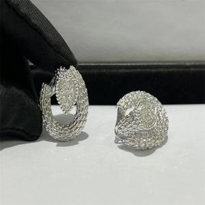 Quality Round Cut 18k White Gold Diamond Earrings 1.0ct  Serpent Boheme Earrings for sale