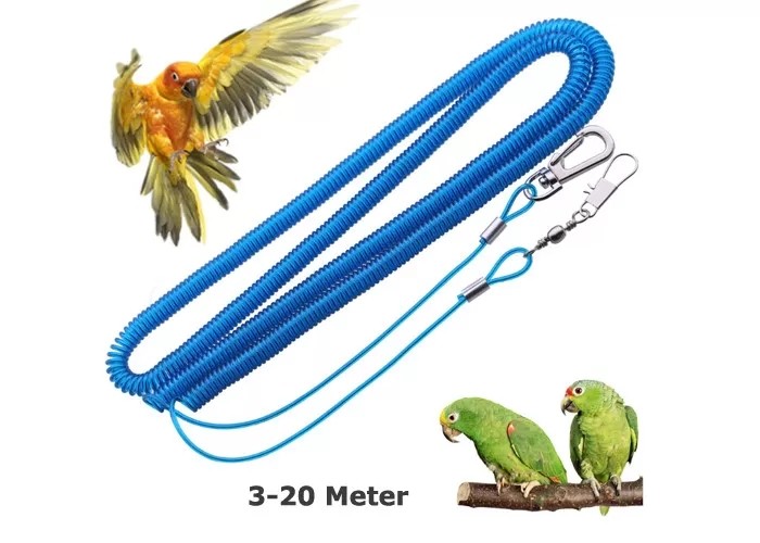Quality Coiled Parrot Safe Rope Prevent Bird Accidental Flying Expanding 20 Meter for sale
