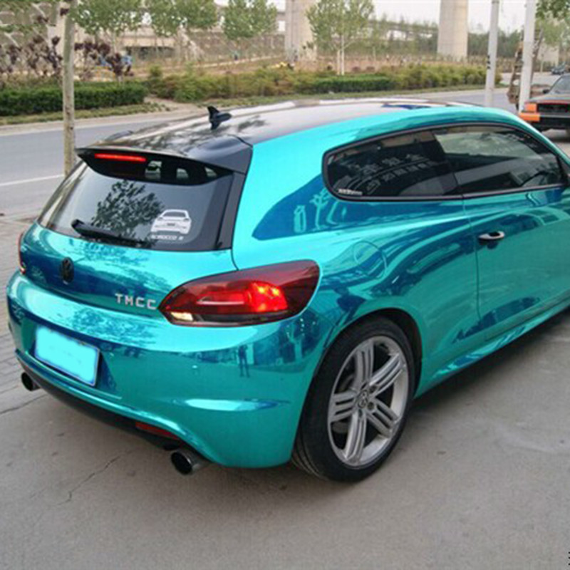 Quality Mirror Effect Slidable Tiffany Blue Chrome Wrap Film 140gsm For Vehicles for sale