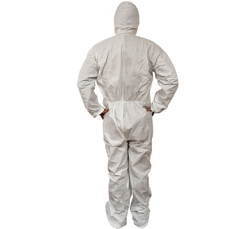Quality Elastic Wrist Industrial PPE Equipment 5'5&quot; Disposable SMS Coverall for sale