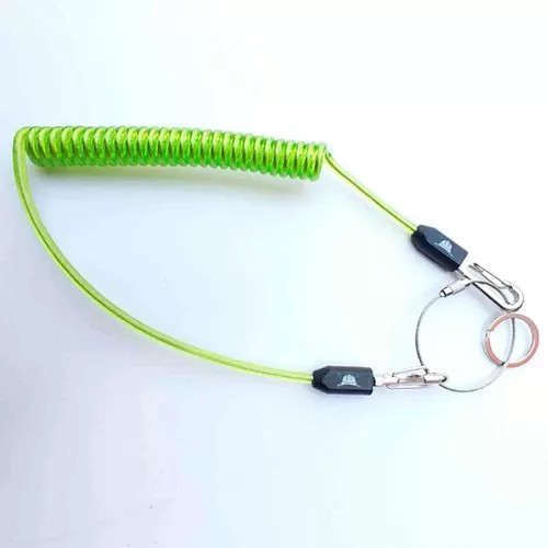 Quality 5.0mm Cord Transparent Green Coil Tool Lanyard For Split Ring for sale