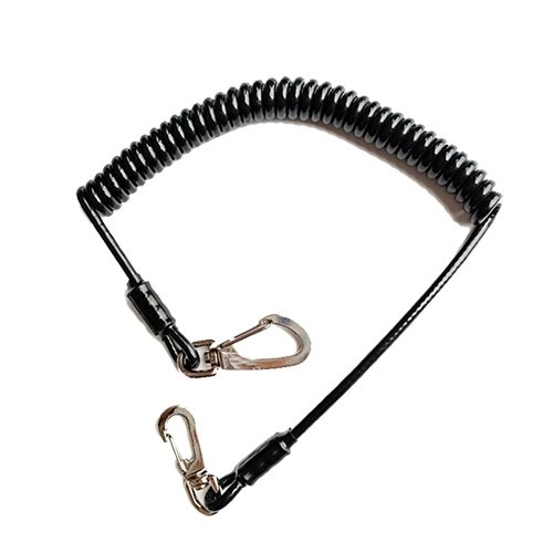 Quality Snap Hook Coiled Cable Lanyard 1.5m Extended PU Adjustable unique swivelling for sale