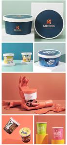 Quality SGS Sundae Bowls Disposable Ice Cream Cups Glossy Lamination for sale