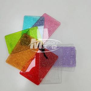 Quality 3mm 1220x2440 Colorful Red Yellow Blue Glitter Acrylic Sheet For Craft Decorative for sale