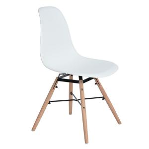 Quality Eames Style PP plastic dining chairs modern comfortable restaurant office chairs living room chairs dining wood legs for sale