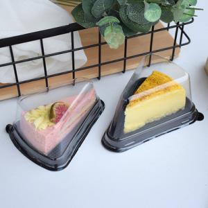 Quality 13.2*9.5*6.5cm Takeaway Sandwich Boxes Food Grade Plastic Triangle Cake Packaging for sale