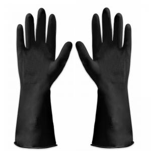 Quality OEM Chemical Proof Black Latex Long Gloves Antistatic Fireproof for sale