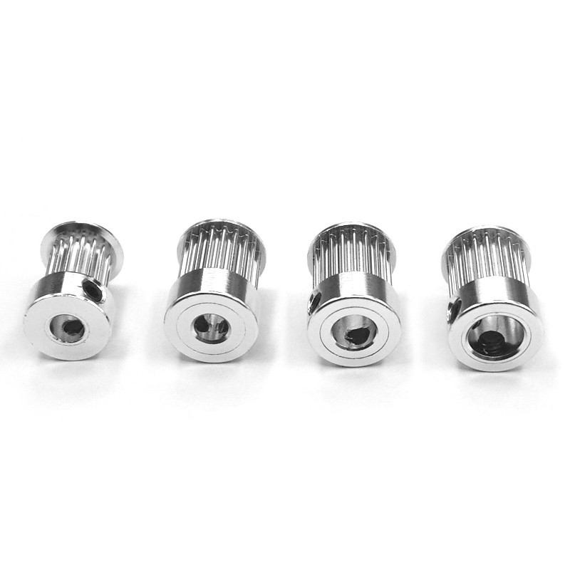 Quality Silver Aluminum Alloy 16 20 Tooth 2GT Timing Belt Pulley Width 10mm for sale