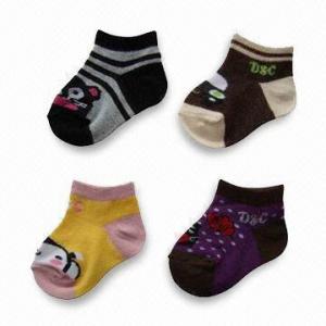 Quality Baby Socks, Made of 65% Cotton, 21.3% Polyester and 3.7% Spandex, Weight of 8g for sale