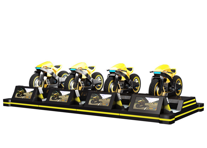 Quality 220v Black Crazy VR Motorcycle Simulator Electric Cylinder Racing Platform For Adults for sale