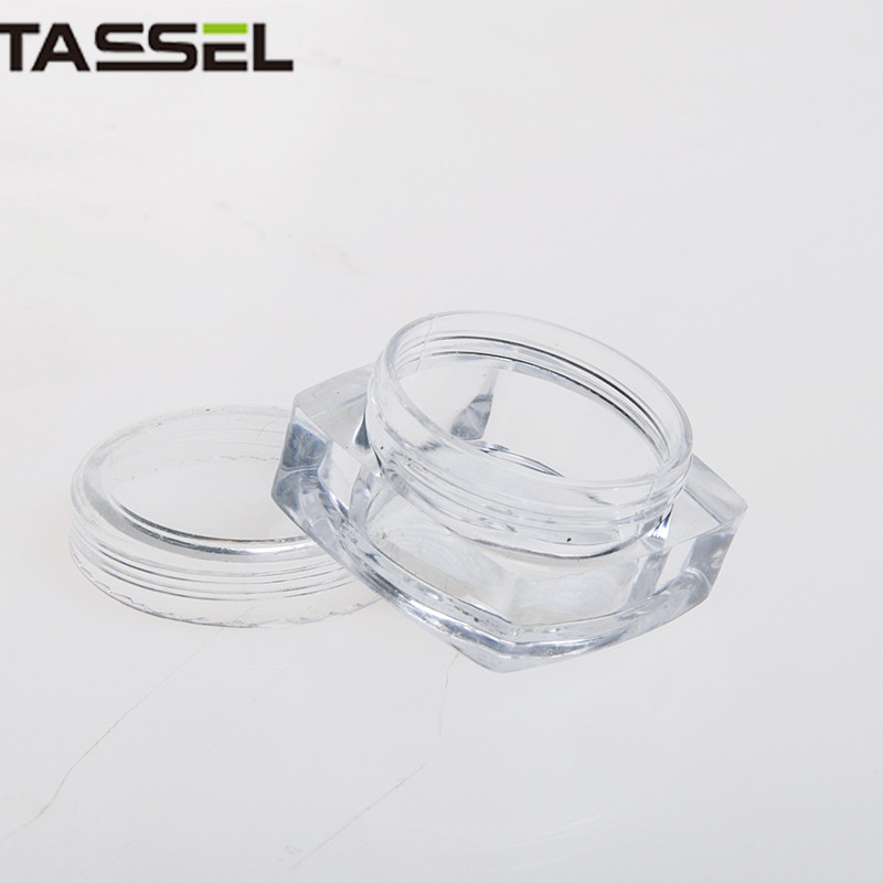 Quality Non Spill Empty Cosmetic Jars 3g PS Material Transparent Plastic Lotion Jars for sale
