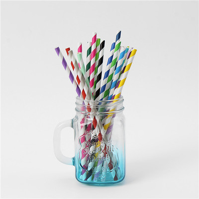 Quality Dia 5mm To 10mm Stripe Biodegradable Paper Straws for sale