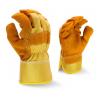 Buy cheap Yellow 35cm 40cm Leather Palm Work Gloves Impact Resistant Thornproof from wholesalers