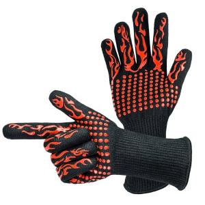 Quality EN420 EN388 Heat Resistant Bbq Gloves 1472F for sale