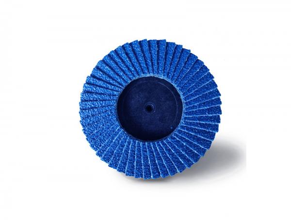 Buy 4.5" 200 Grit  Mini Flap Disc For Sanding Wood Zirconia Oxide Type R Blue Color at wholesale prices