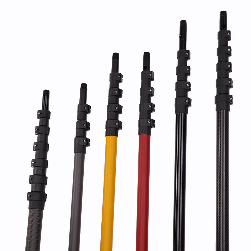 Quality 12m fiberglass telescopic carbon fiber cleaning pole for sale