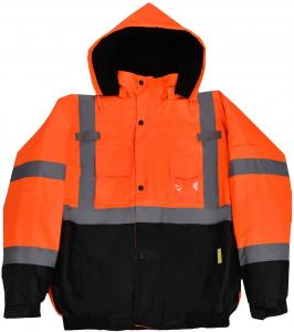 Quality ANSI EN20471 Hi Vis Waterproof Jacket Wet Weather Gear 300D Oxford for sale