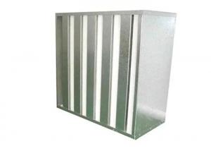Quality H14 V Bank Air Filter Big Dust Capacity Galvanized / Stainless Steel Frame for sale