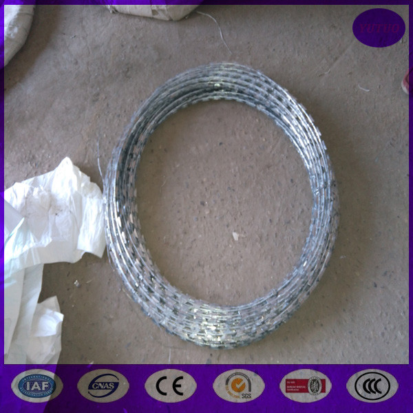 Quality 10 meter /roll Hot Dipped Galvanized Razor barbed wire for sale
