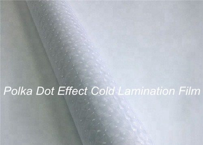 Quality Polka Dot Effect Cold Clear Self Adhesive Laminating Film Roll Abrasion Resistant for sale