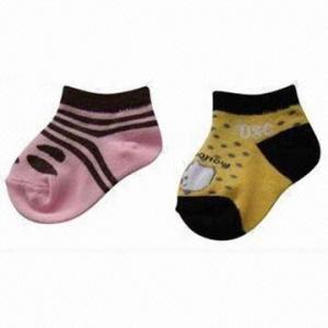 Quality Baby Socks, Made of 65% Cotton, 21.3% Polyester and 3.7% Spandex for sale