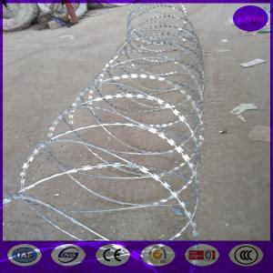 Quality 700mm coil ,6kg/roll Hot Dipped Galvanized Razor barbed wire for sale