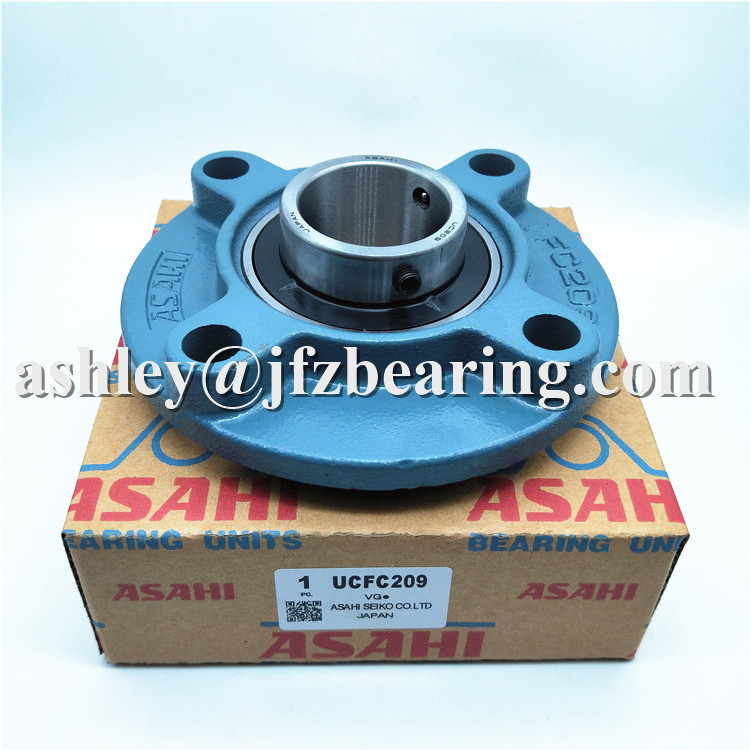 Quality ASAHI UCFC209 CAST IRON 4 BOLTS CAST IRON ROUND FLANGED BEARING UNIT for sale