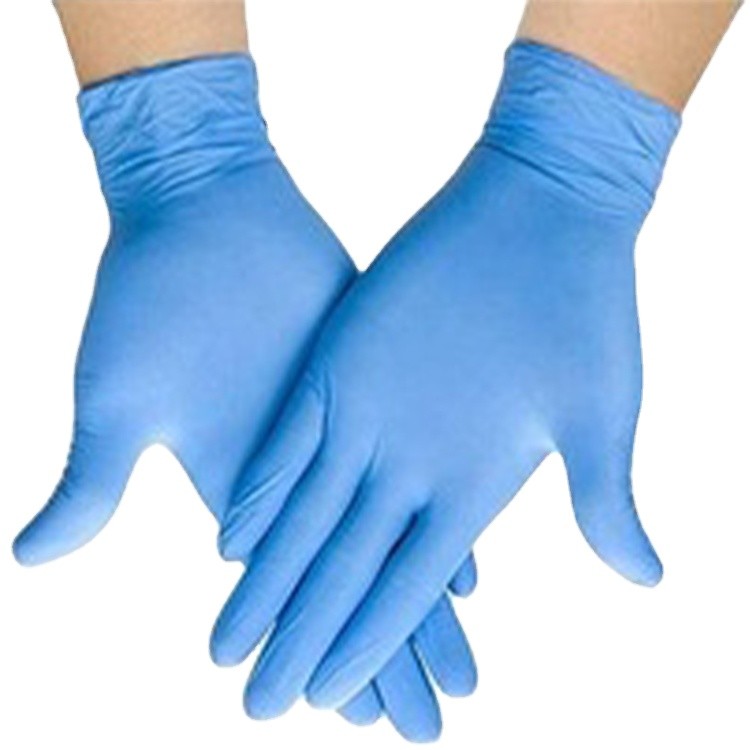 Quality Textured 3.5 Mil Hospital Disposable Blue Nitrile Exam Gloves Anti Slip for sale