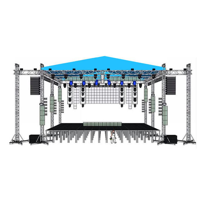 Quality Aluminum Concert Curved Canopy Stage Lighting Truss Roof System for sale