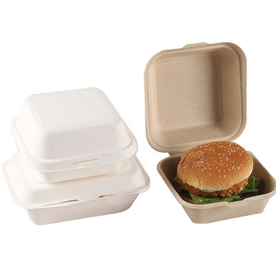 Quality Sugarcane Bagasse Biodegradable Takeaway Boxes ASTM6400 15*15*8cm for sale