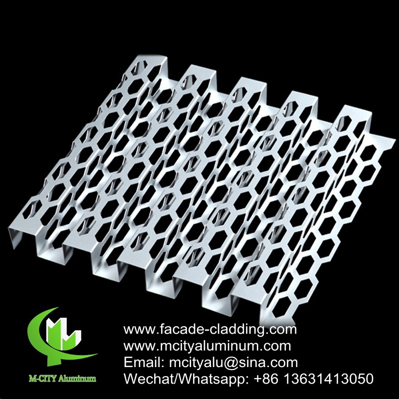 AUDI facade panel with perforated pattern bending sheet aluminum 3mm sliver color