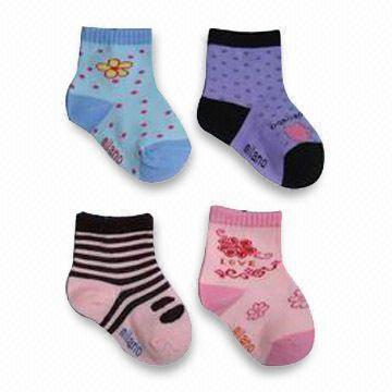 Quality Baby Socks, Available in Various Designs, Made of 93% Polyester and 3% Spandex for sale