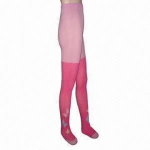 Quality Children's Cotton Jacquard Tight, Made of 66% Cotton, 31% Polyester and 3% Spandex for sale