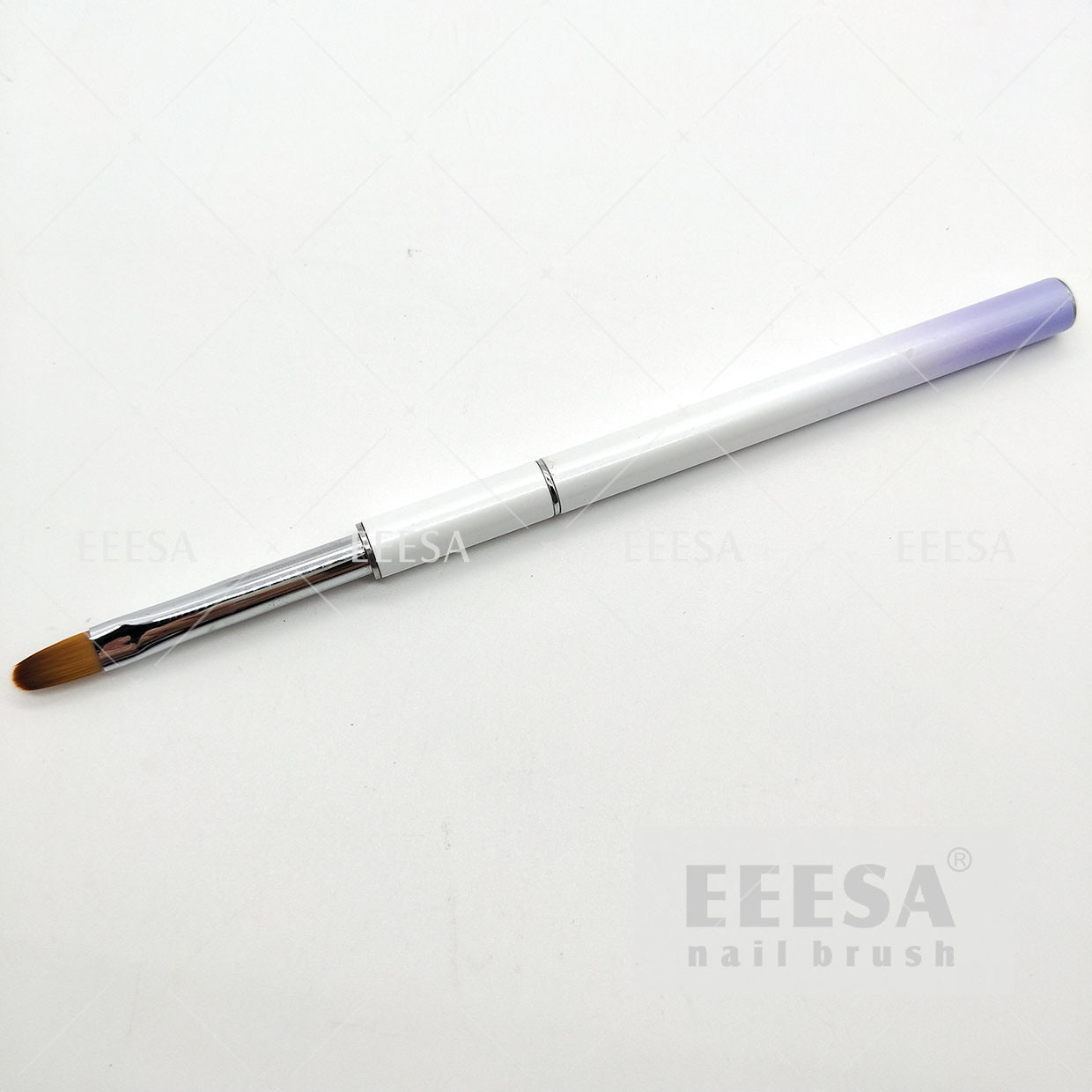 Quality White Purple Ombre Ombre Nail Art Brush Durable Oval Acrylic Nail Brush for sale