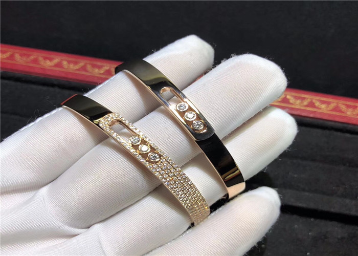 Quality handmade 18K Gold  Move Noa Bangle , Diamond Paved  Move Bracelet for sale