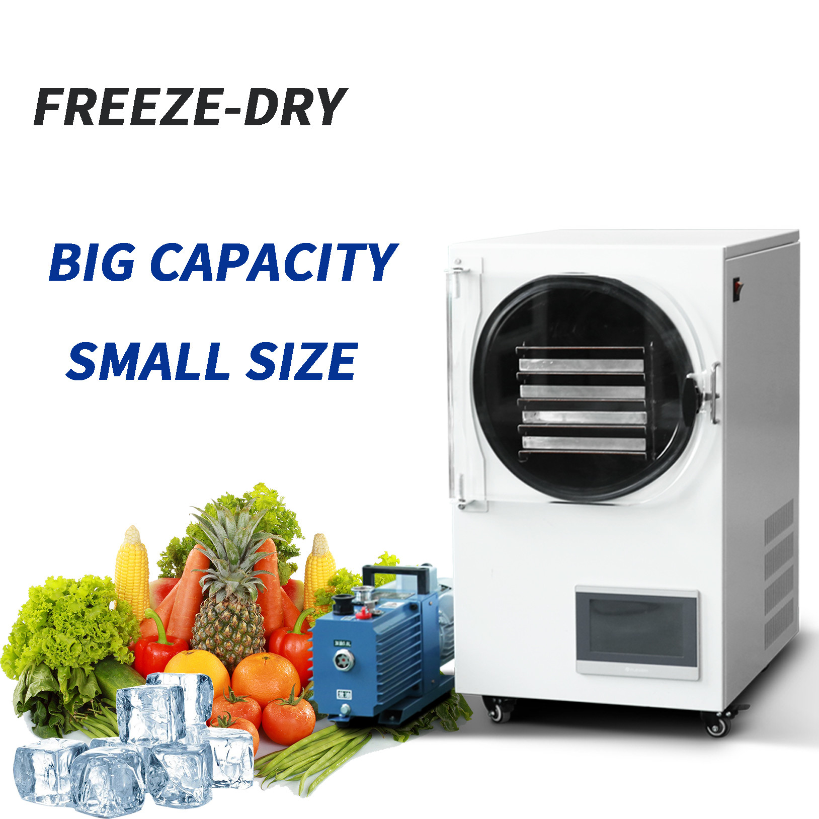 Quality Freezed Dryer Vacuum Machines Industrial Coffee Mushroom Food Lyofilizing for sale