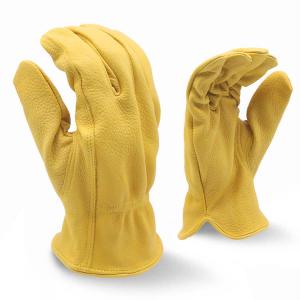 Quality 10.5 Inch Womens Leather Work Gloves Yellow Fire Proof for sale