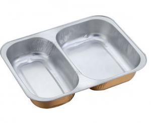 Quality OEM SGS 0.2mm 2 Compartment Aluminium Food Tray for sale