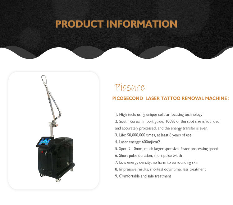 Quality 240v Pico Second Q Switched Nd Yag Laser Portable Laser Tattoo Removal Machine 755nm for sale