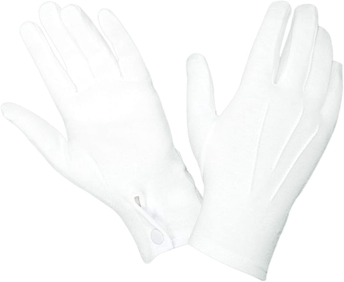 Quality 100% Nylon Cotton Hand White Parade Gloves 10.2 Inches for sale