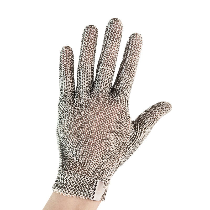 Quality Metal Hook Strap Chainmail Butcher Glove For Cutting EN420 EN388 for sale