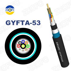 Quality FRP GYFTA53 Non Metallic Fiber Optic Cable Double Armor Sheath G652D for sale