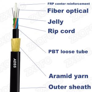 Quality Zhaoxian Aerial 12-144 core adss fiber optic cable for sale