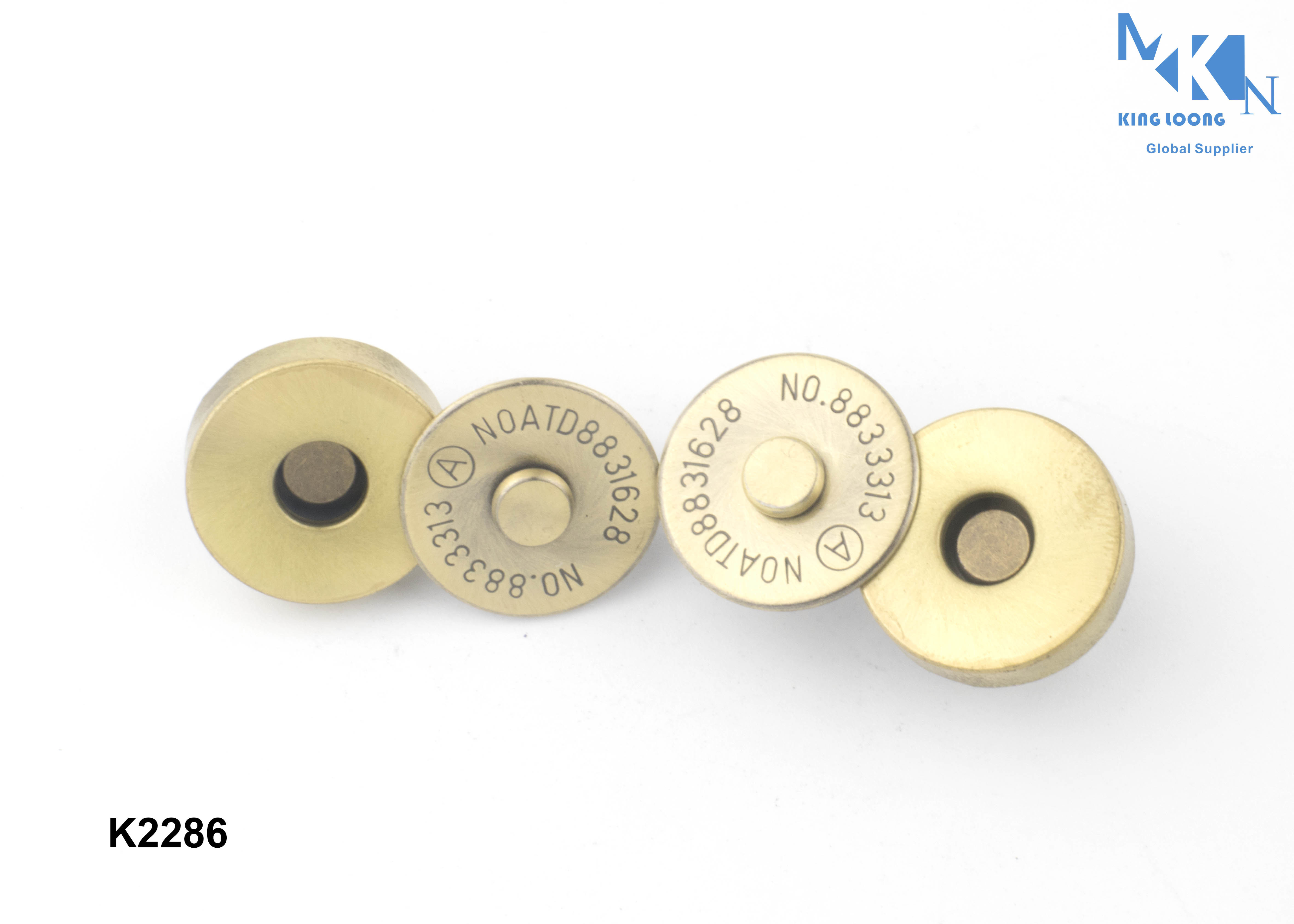 Quality Bag Fasteners Closures , Magnetic Snap Closures For Bags Brush Anti - Brass for sale