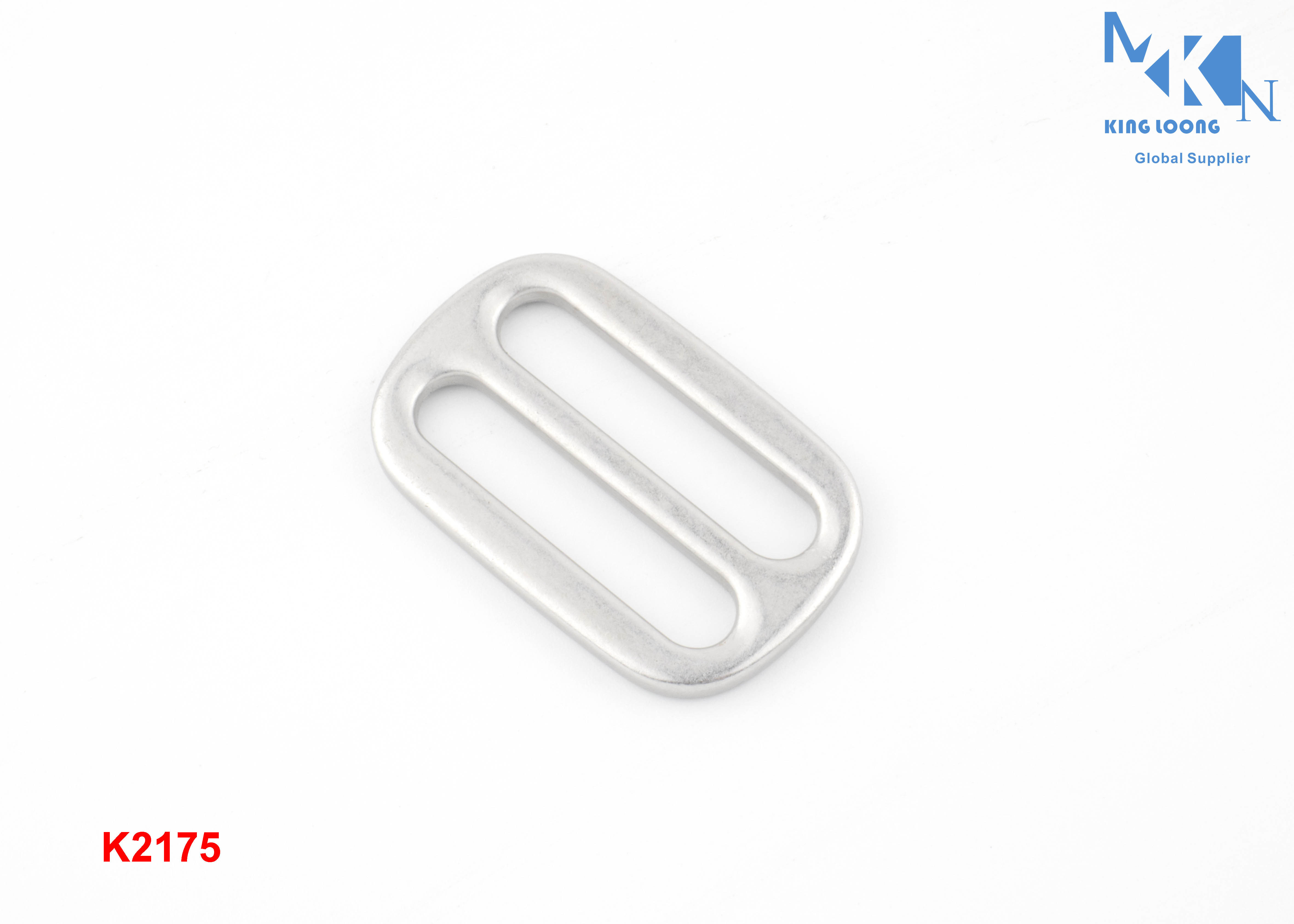 Quality Shiny Silver Metal Slide Buckle 32mm Inner Size Zinc Alloy Hand Polished With Hanging Plating for sale